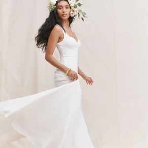 NWT Reformation Lecce Dress Gown Ivory